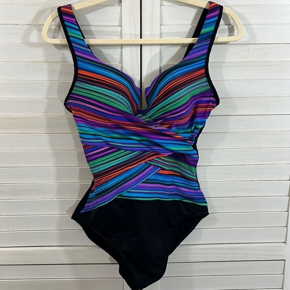 Miraclesuit Size 4 One Piece True Colors Layered Escape NWOT - Picture 3 of 15